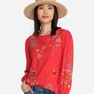 Johnny Was Maris Puff Sleeve SZ Med
